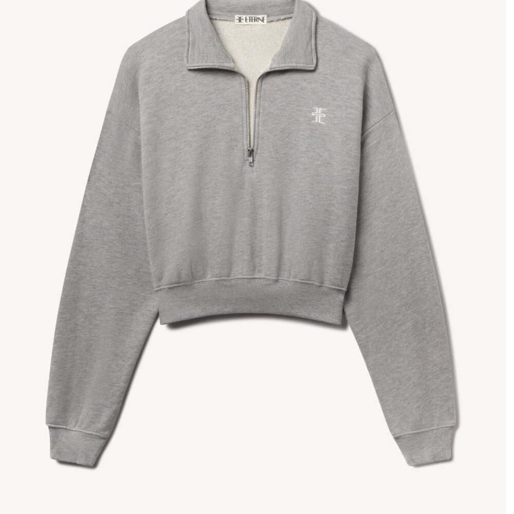 Eterne cropped half zip sweatshirt - small